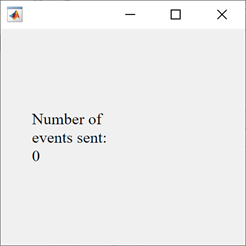 UI figure window with text "Number of events sent: 0"