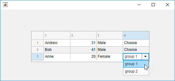 table matlab