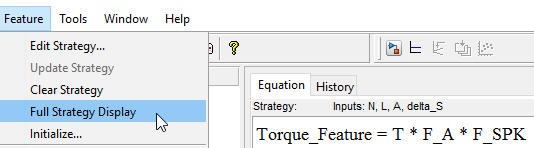 CAGE full strategy display feature equation tab.