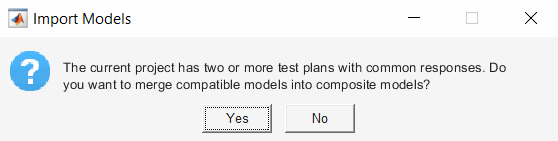 Import Models dialog box to merge compatible models into composite models.