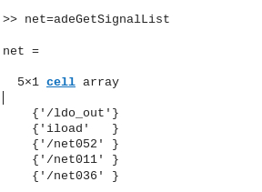 List of signal names returned to MATLAB