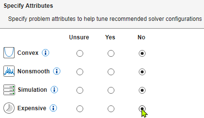 All four attribute selections are No.