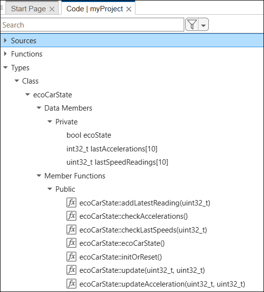 Classes appear under a dedicated Class node in the Code Explorer view.