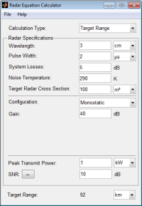 Radar Equation Calculator app