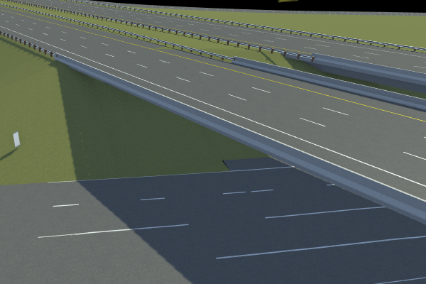 Overpass in built RoadRunner scene