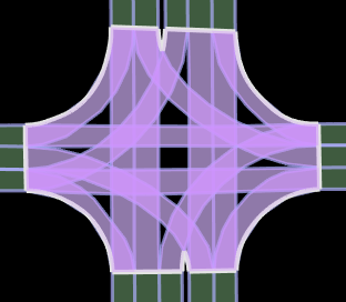 RRHD Map with junction imported in RoadRunner canvas using Scene Builder Tool