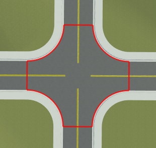 Top-down view of intersection