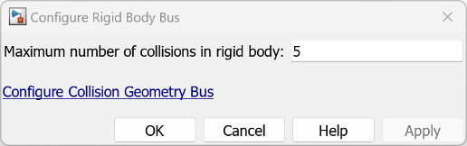 Configure Rigid Body Tree Bus dialog box.