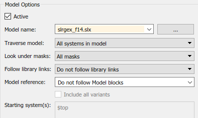 Model Loop properties pane displaying model options