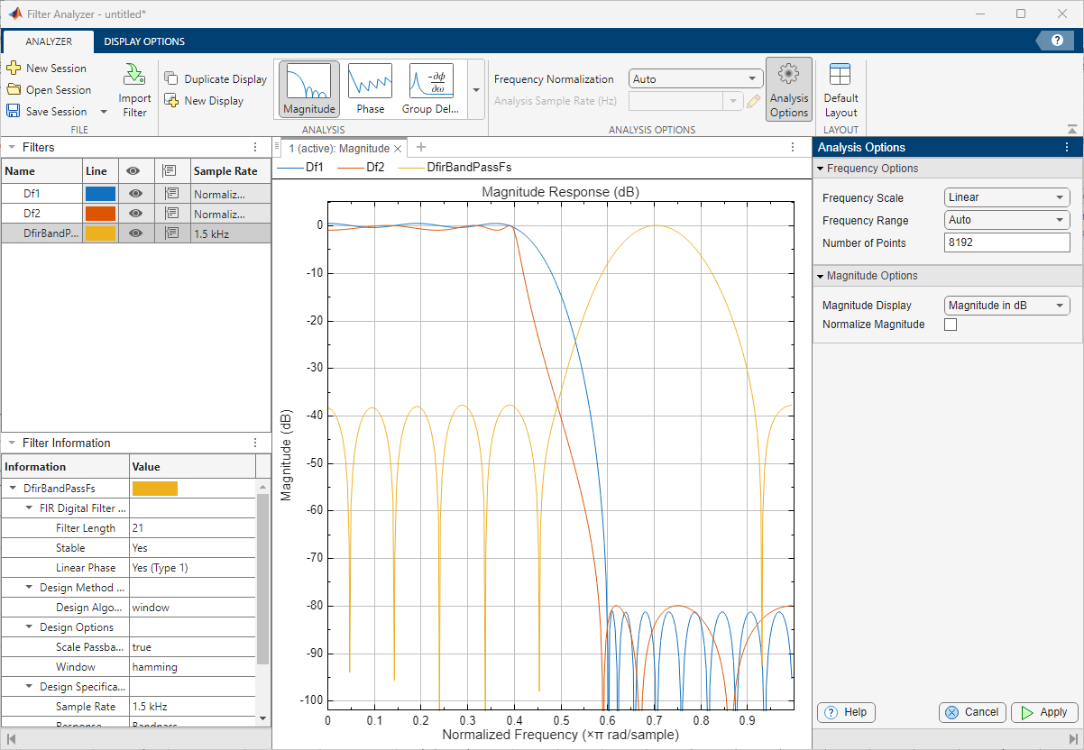 Filter Analyzer app