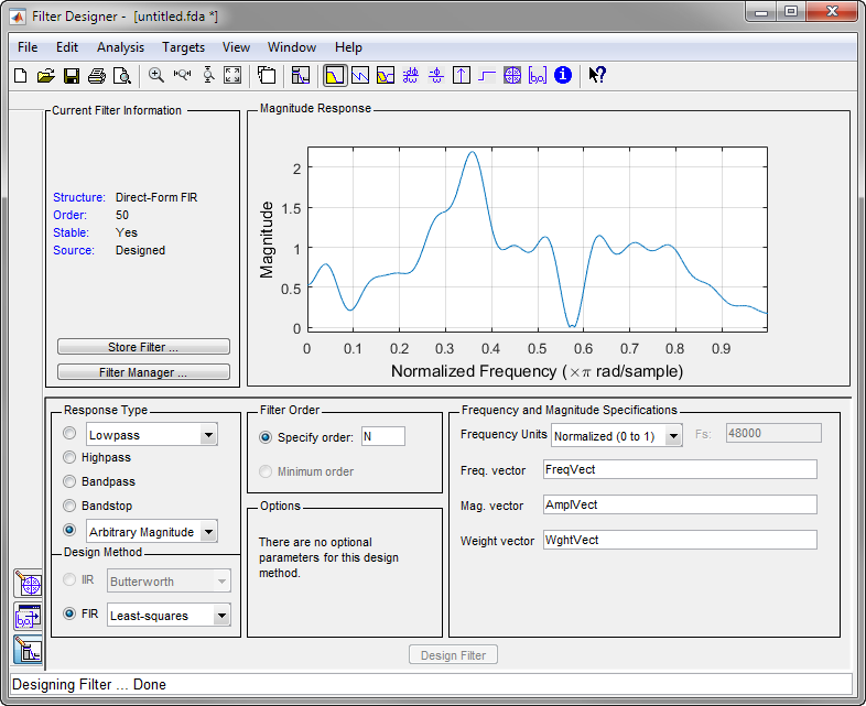 matlab filter designer use filter