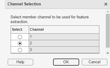 Channel selection dialog box.
