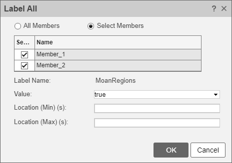 Bulk manual labeling dialog box