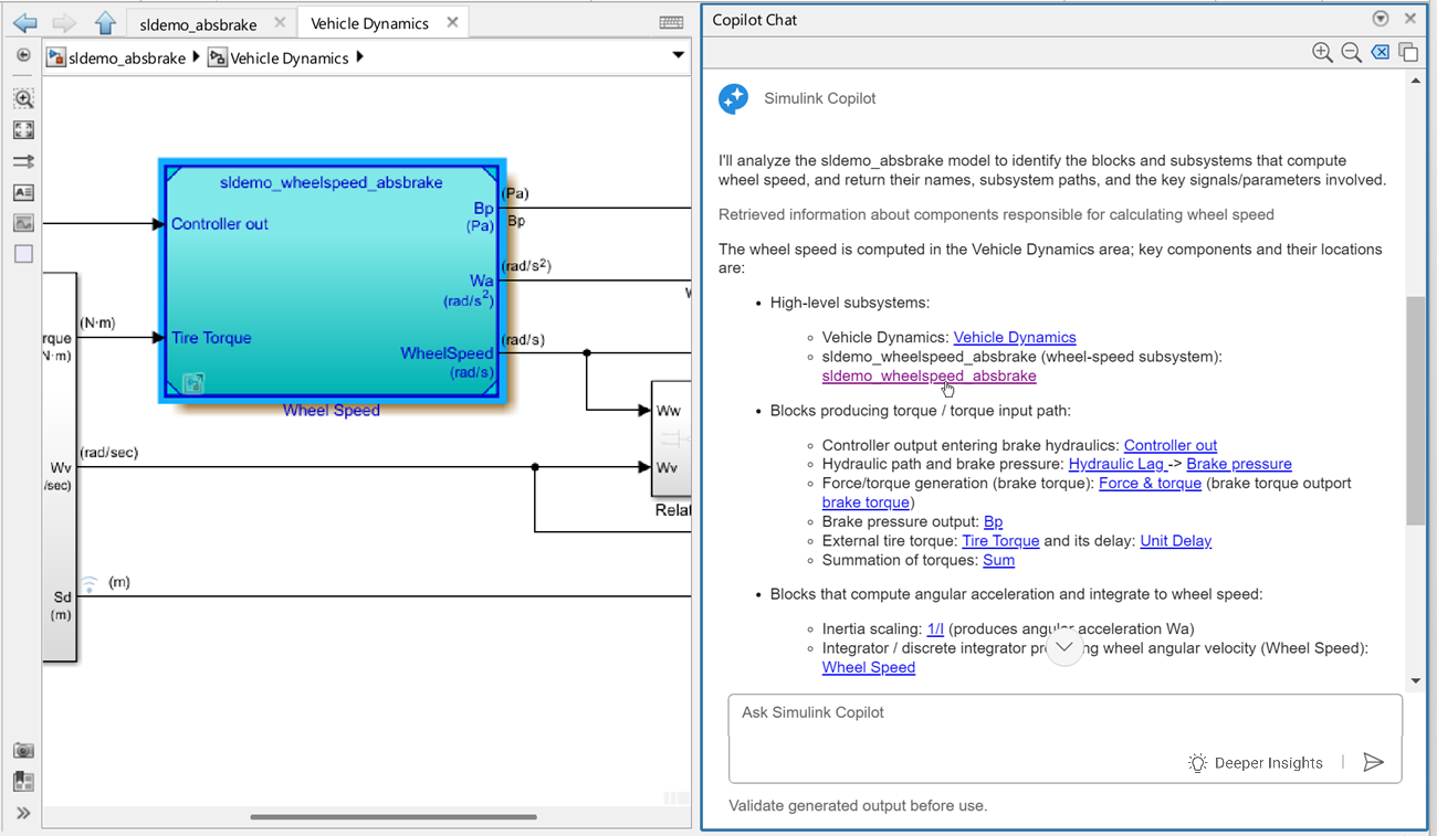 Explain highlighted model elements.