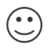 Smile2 icon: the outline of a face with a closed upturned mouth