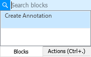 Quick insert menu showing the Create Annotation option