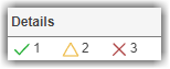 Details column with 1 passing result, 2 warning results, and 3 failing results