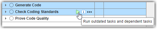 Process Advisor highlighting both the code generation and check coding standards tasks