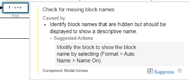 Violated block highlighted in the model