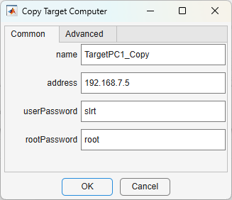 Add target computer copy dialog