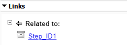 The Links section of the right pane in the Requirements Editor, with one Related to link