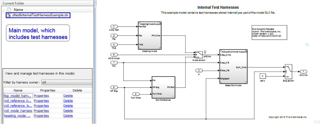 Internal harness and main model list