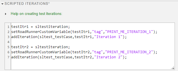 Scripted iterations with a custom variable