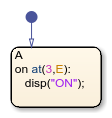 Stateflow chart that uses the at operator in a state.