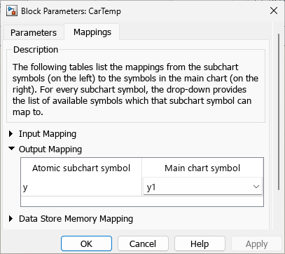 Output mapping dialog.