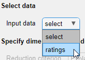 Select ratings as the input data