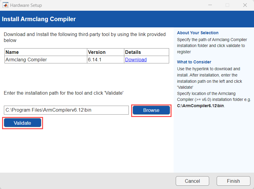 Arm clang setup