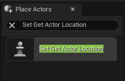 Unreal Editor Place Actors tab