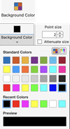 Background Color icon and a color picker palette.