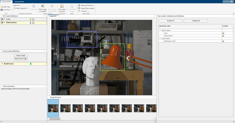 Image labeler app interface in the labeling Task Owner mode
