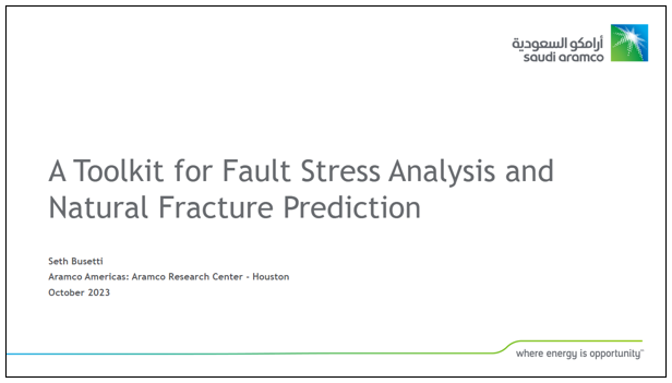 Learn more about the toolkit developed by Aramco to enable geoscientist to perform key structural geomechanics analysis in a computationally efficient and cost-efficient manner.