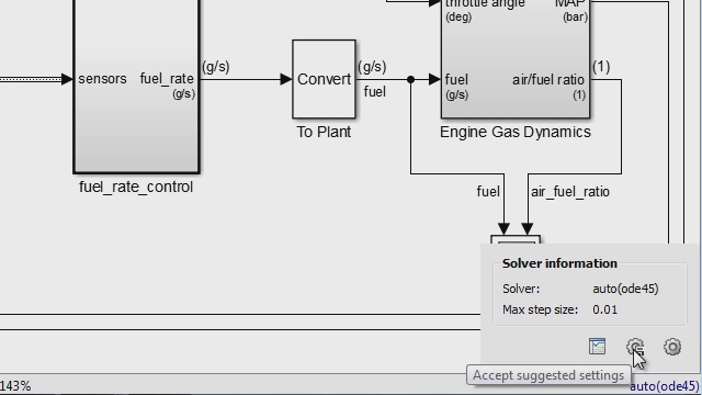Set up and simulate your Simulink model more quickly with automatically selected solver settings.
