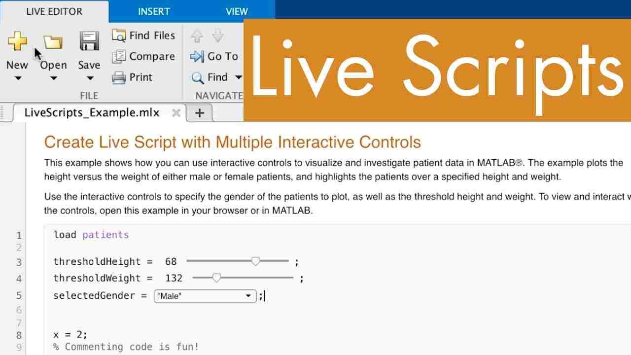 Learn how to create and use MATLAB scripts in the Live Editor. 